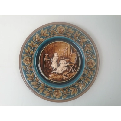 Rare Antique Majolica Plate - Gebruder Schutz of Austria