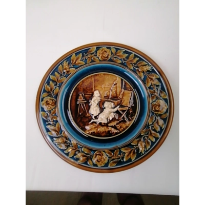 Rare Antique Majolica Plate - Gebruder Schutz of Austria