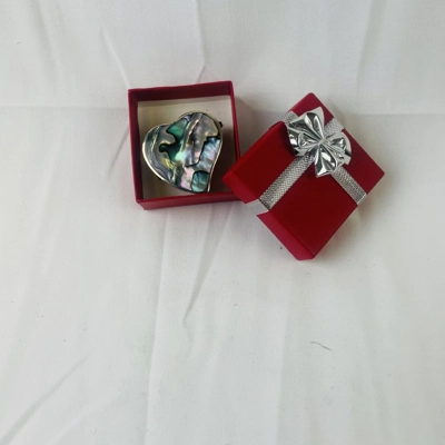 Vintage Taxco Mexico Abalone Heart-Shaped Pill Box