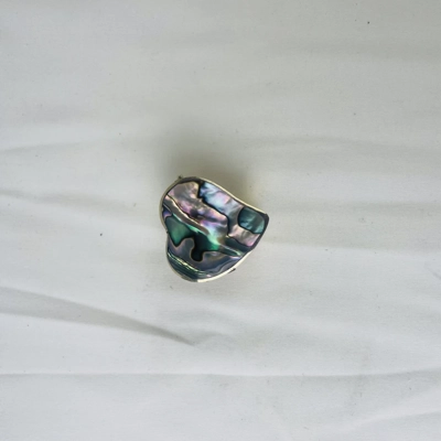 Vintage Taxco Mexico Abalone Heart-Shaped Pill Box