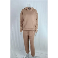 Khaki Fashion trouser-styled Hoodie Set