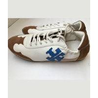 Tory Burch | Women's White Tory Leather And Suede Sneakers | Size 9.5