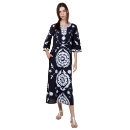 Suzani Blue Jeans Kaftan by Ada Kamara
