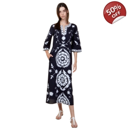 Suzani Blue Jeans Kaftan by Ada Kamara