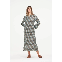 Long Genie Monogram Blue Dress by OneSeason