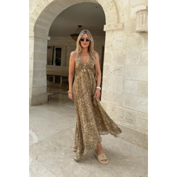 LEOPARD SANDS SILK IBIZA DRESS