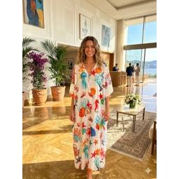 Luxurious Kaftan-Marine White