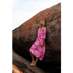 Long Poppy-Praiano-Cotton-Pink Ikat