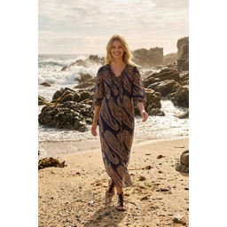 Long Poppy-Provence-Cotton-Navy Paisley