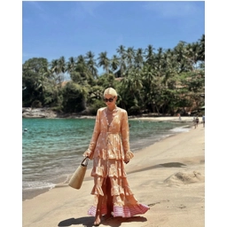 Kimono Dress by Pearl & Caviar Coral
