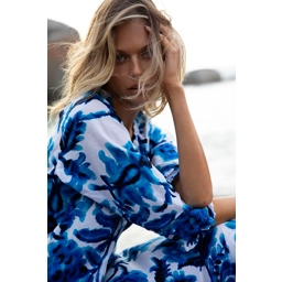 Long Poppy-Turquoise Bay-Cotton-Blue