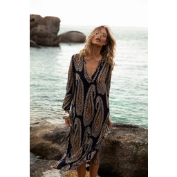 Long Genie-Provence-Viscose-Navy Paisley