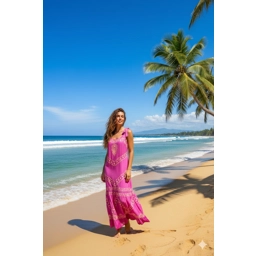 TIDE FUCHSIA-PEACH DRESS