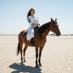 Pine Dress - White with Olive