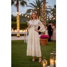 Sires Lace Wide Sleeve Dress