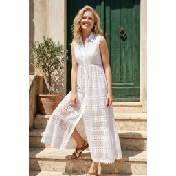 Mallory Long Shirt Dress-White