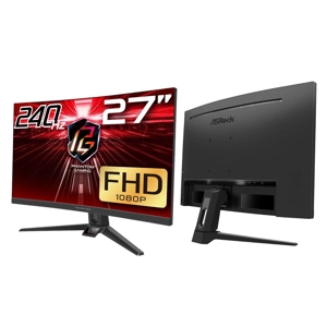 Asrock 27" Phantom Gaming FHD Curved Monitor (PG27F15RS1A), 1920 x 1080, 1ms, 2 HDMI, DP, 240Hz, HDR