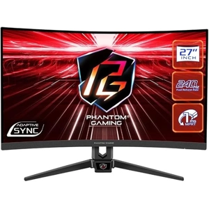 Asrock 27" Phantom Gaming FHD Curved Monitor (PG27F15RS1A), 1920 x 1080, 1ms, 2 HDMI, DP, 240Hz, HDR