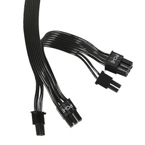65cm PSU 8 Pin to Dual 6+2 Pin PCIE Power Cable for Thermaltake, Male to Male GPU Cable for ARESGAME