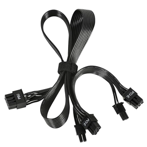 65cm PSU 8 Pin to Dual 6+2 Pin PCIE Power Cable for Thermaltake, Male to Male GPU Cable for ARESGAME