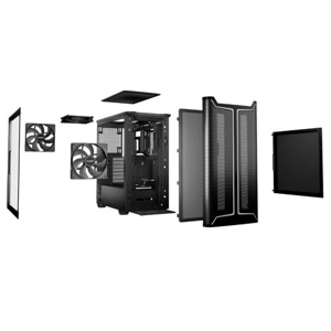 Be Quiet Pure Base 501 DX ARGB Gaming Case w/ Glass Side, ATX, Compact Design, 3 Pure Wings 3 Fans,