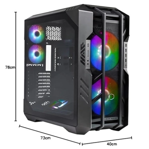 Cooler Master HAF 700 Gaming Case w/ Glass Side, E-ATX, Multi Chamber, 5x ARGB Fans, ARGB Fan Hub, U