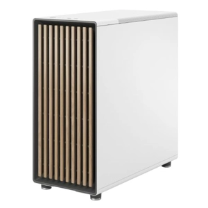Fractal Design North Chalk White (TG Clear) Case w/ Clear Glass Window, ATX, 2 Fans, USB-C, Oak Fron