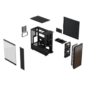 Fractal Design North Charcoal Black (TG Dark) Case w/ Dark Tint Glass Window, ATX, 2 Fans, USB-C, Wa
