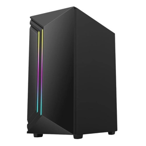 Vida Apollo Black ARGB Gaming Case w/ Glass Window, ATX, Rear ARGB Fan, Front LED Strips