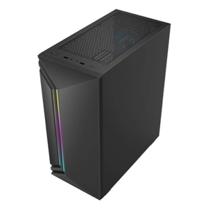 Vida Apollo Black ARGB Gaming Case w/ Glass Window, ATX, Rear ARGB Fan, Front LED Strips