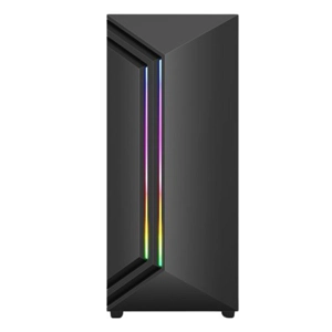 Vida Apollo Black ARGB Gaming Case w/ Glass Window, ATX, Rear ARGB Fan, Front LED Strips