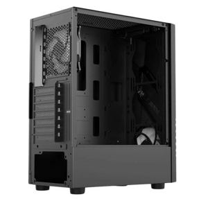 Vida Eos Black ARGB Gaming Case w/ Glass Window, ATX, 2x ARGB Fans, Front LED Strips