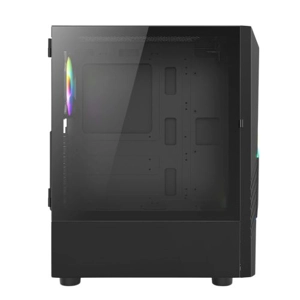 Vida Eos Black ARGB Gaming Case w/ Glass Window, ATX, 2x ARGB Fans, Front LED Strips