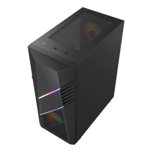 Vida Eos Black ARGB Gaming Case w/ Glass Window, ATX, 2x ARGB Fans, Front LED Strips