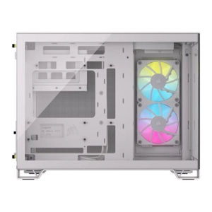Corsair 2500X RGB Dual Chamber Gaming Case w/ Glass Side & Front, Micro ATX, 2x RGB Fans, Mesh Panel