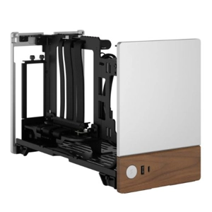 Fractal Design Terra Silver SFF PC Case, Mini ITX, Walnut Front, Anodized Aluminium Exterior, 322mm