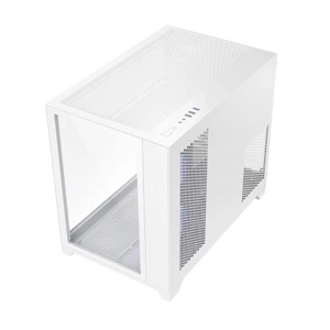 Vida Akira White ARGB Gaming Case w/ Glass Front & Side, Micro ATX, 3x ARGB Fans, 6-Port ARGB PWM Fa