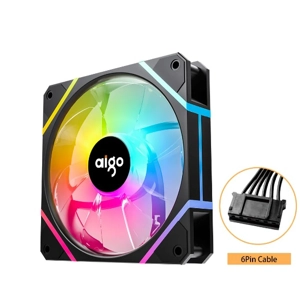 Aigo AM12 Rgb Fan Ventoinha PC Controladora 120mm Computer Case Fan Kit 6pin Water Cooler CPU Cooler