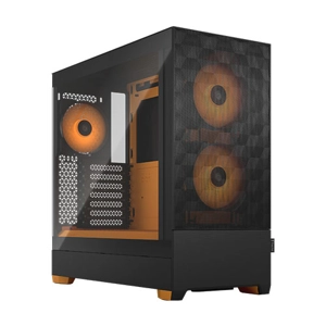 Fractal Design Pop Air RGB (Orange Core TG) Gaming Case w/ Clear Glass Window, ATX, Hexagonal Mesh F