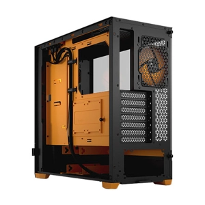 Fractal Design Pop Air RGB (Orange Core TG) Gaming Case w/ Clear Glass Window, ATX, Hexagonal Mesh F