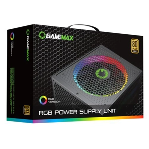 GameMax 850W Pro RGB PSU, Fully Modular, 14cm ARGB Fan, 80+ Gold, RGB Controller (25 Modes), Power L