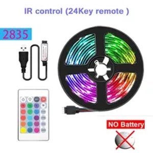2m USB LED Lights Strip Tape LED 2835 24 Key IR Remote Control for Kitchen Closet Bedroom PC TV Backlight Home Lighting