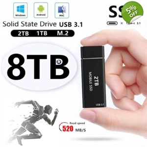 8TB USB 3.1 External SSD Hard Drive Disk High Speed Solid State Portable Tool