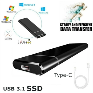 8TB USB 3.1 External SSD Hard Drive Disk High Speed Solid State Portable Tool