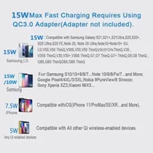 15W Wireless Charger Pad Stand for iPhone 14 13 12 11 Pro X 8 Samsung Xiaomi Phone Chargers Induction Fast Charging Dock Station