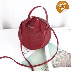 Red Circle Bag With Long Strap