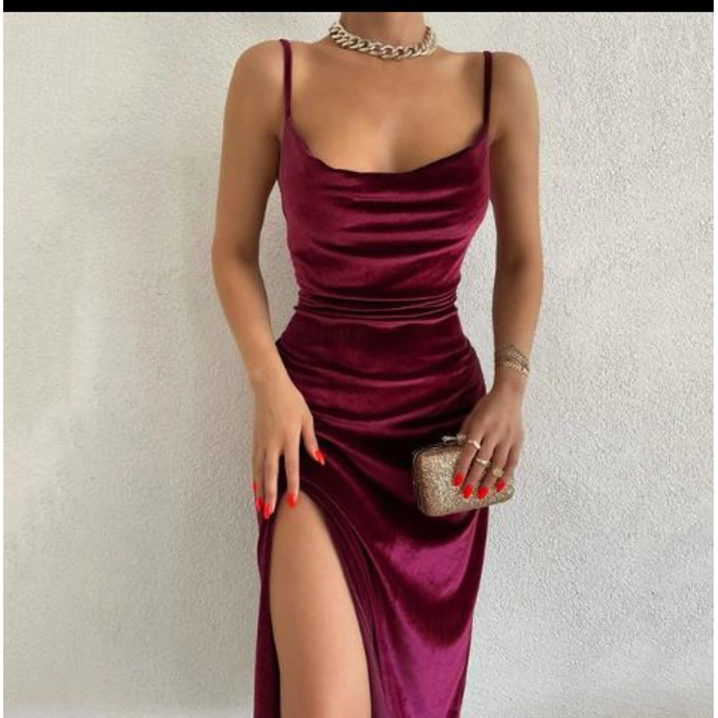 Additional Image for Elegant Velvet Maxi Evening Dress