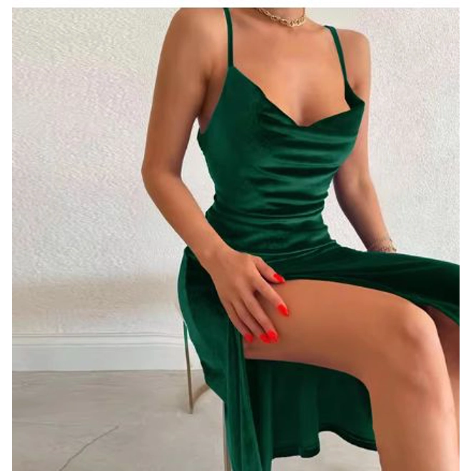 Additional Image for Elegant Velvet Maxi Evening Dress