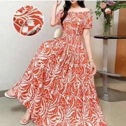 Off The Shoulder Floral Maxi Dress