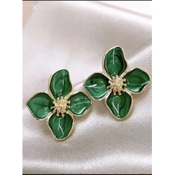 Gold Cute Floral Shaped Earrings